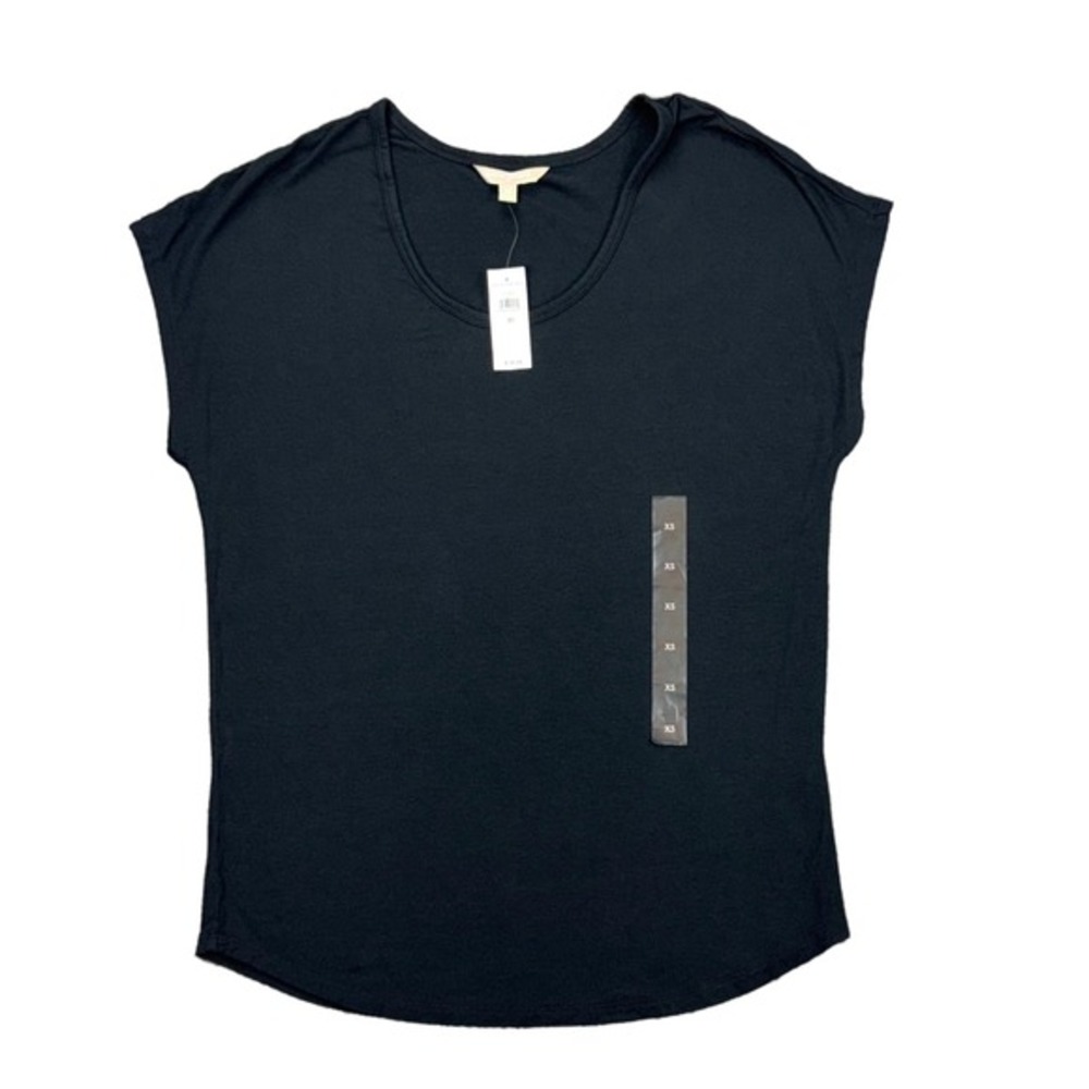 NEW Banana Republic Black T-Shirt Top Women's XS Scoop Neck Casual Fall 2014